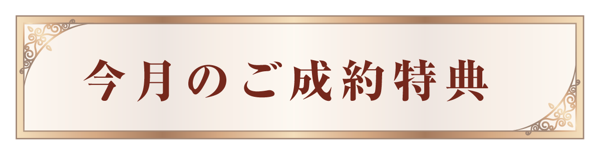 さらに！ご成約特典